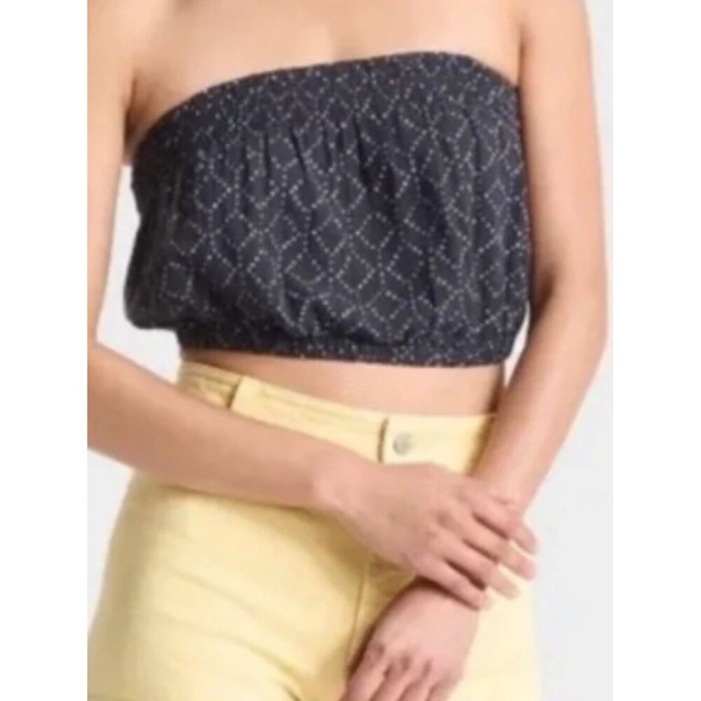 Universal Thread Navy Blue Dot-Print Strapless Tube Top Size XL